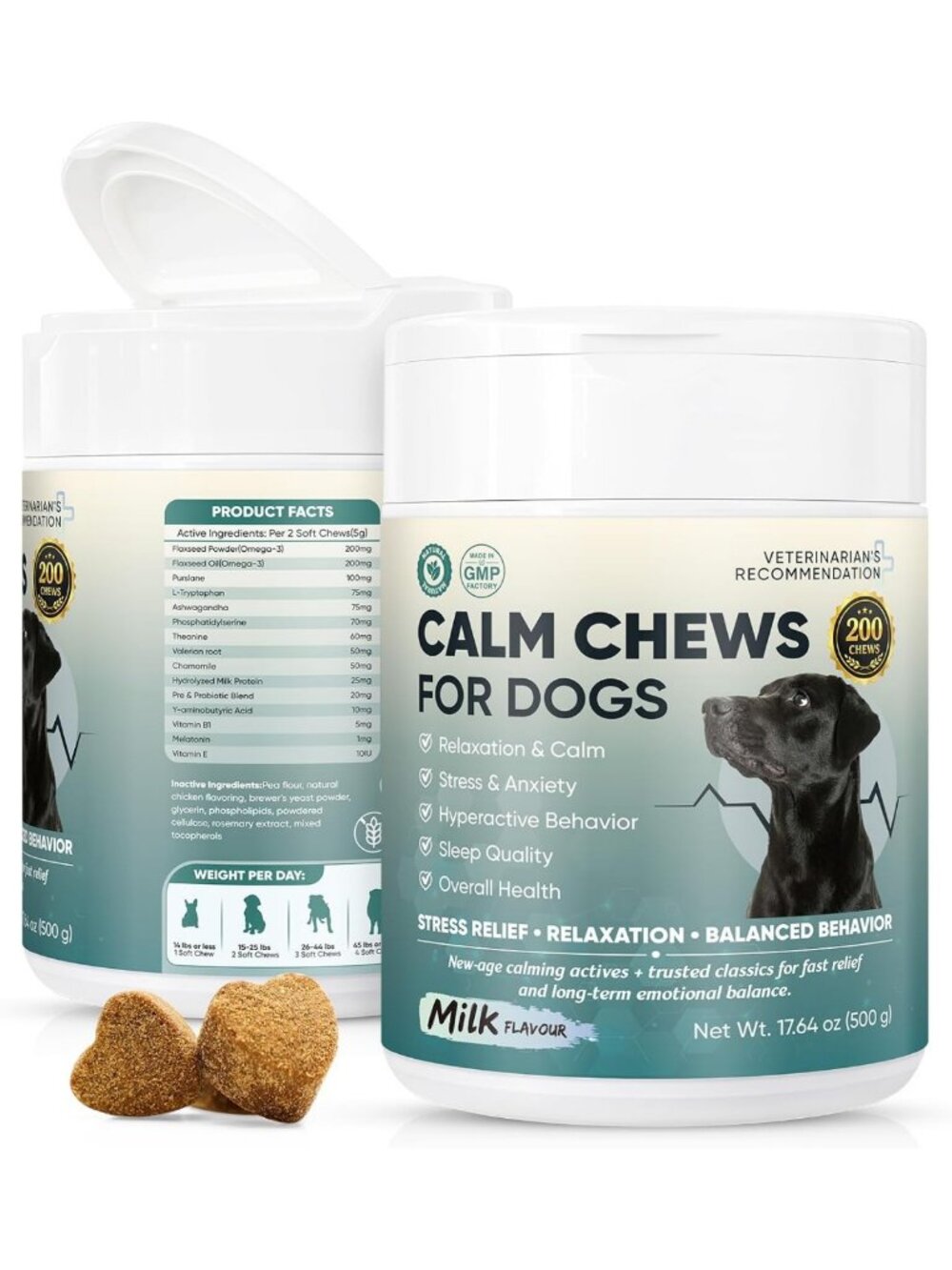 Calming Chews for Dogs 200ct-Dog Calming Chews for Stress & Anxiety Relief